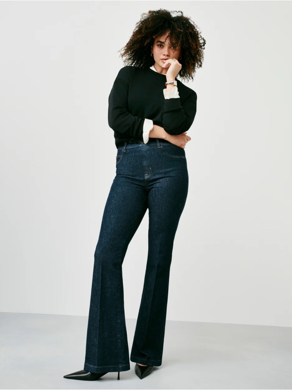 SPANX pull On Flare Jeans Large